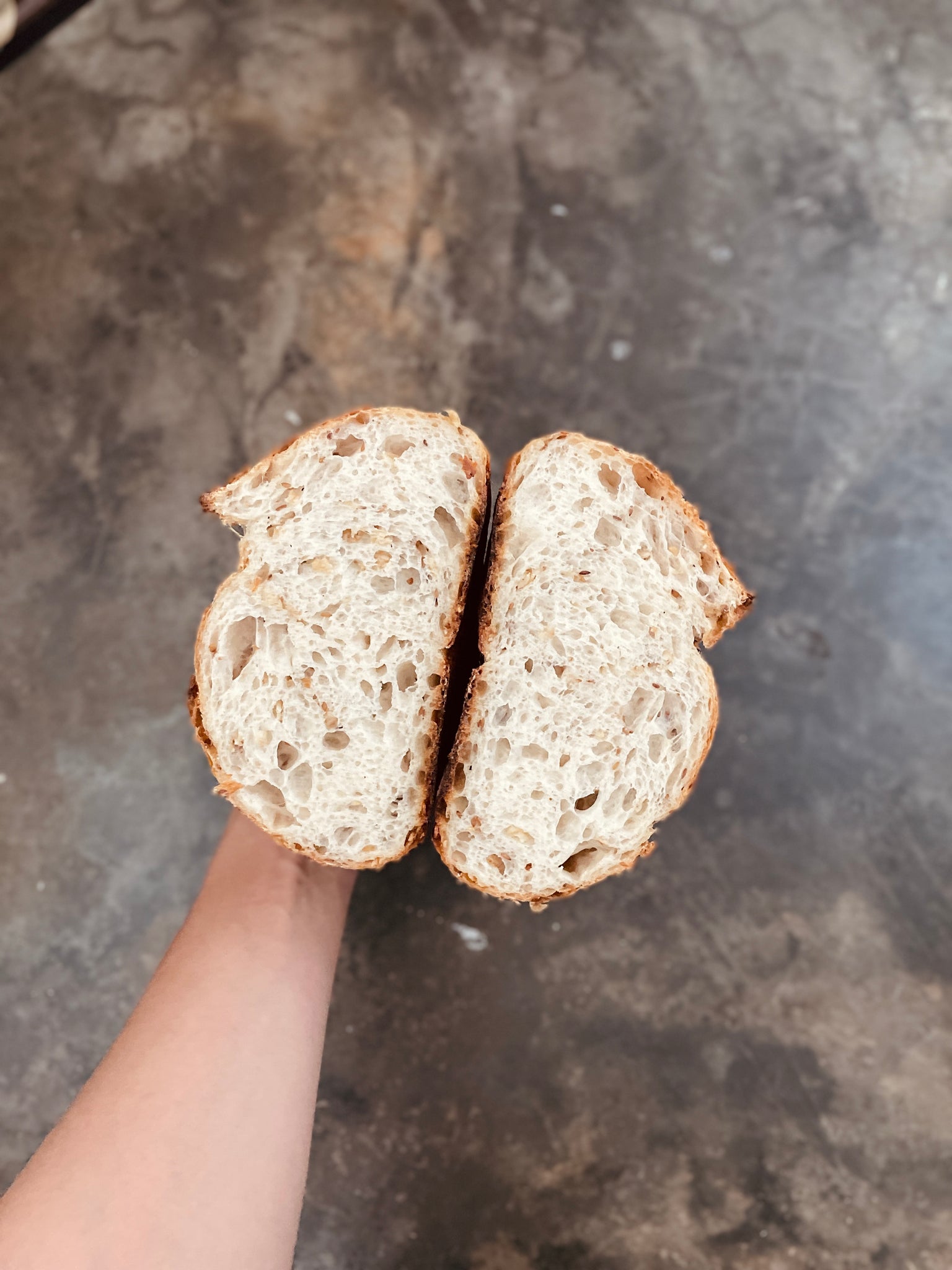 Buttered Oats and Flaxseed Sourdough